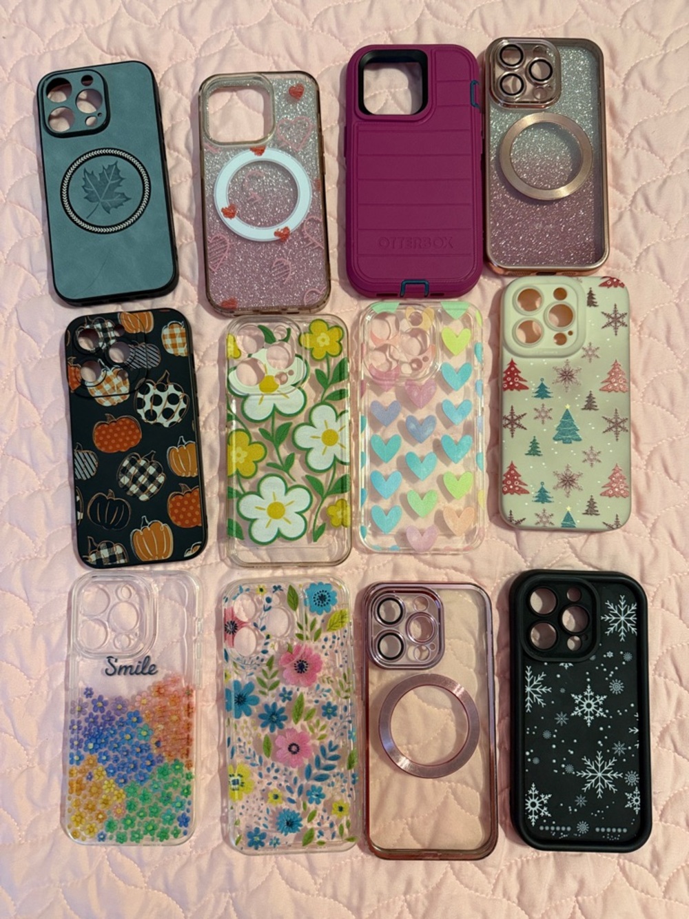 iPhone 14 Pro Assorted Floral, Heart & Festive Pattern Phone Case Lot